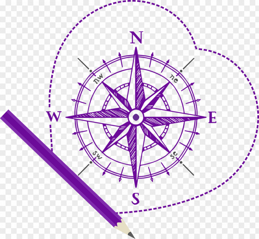 East Bussola Drawing Compass Rose Illustration Vector Graphics PNG