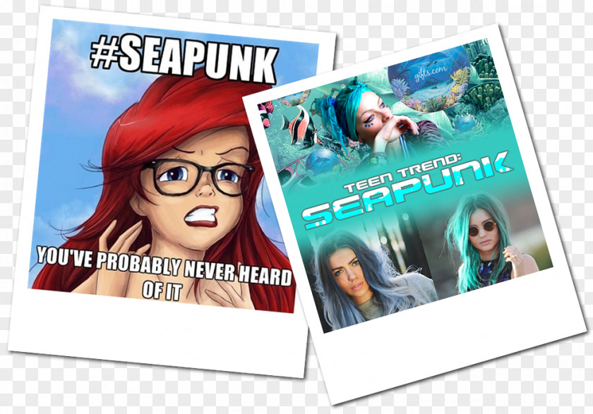 Seapunk Ariel Poster Advertising Hipster PNG