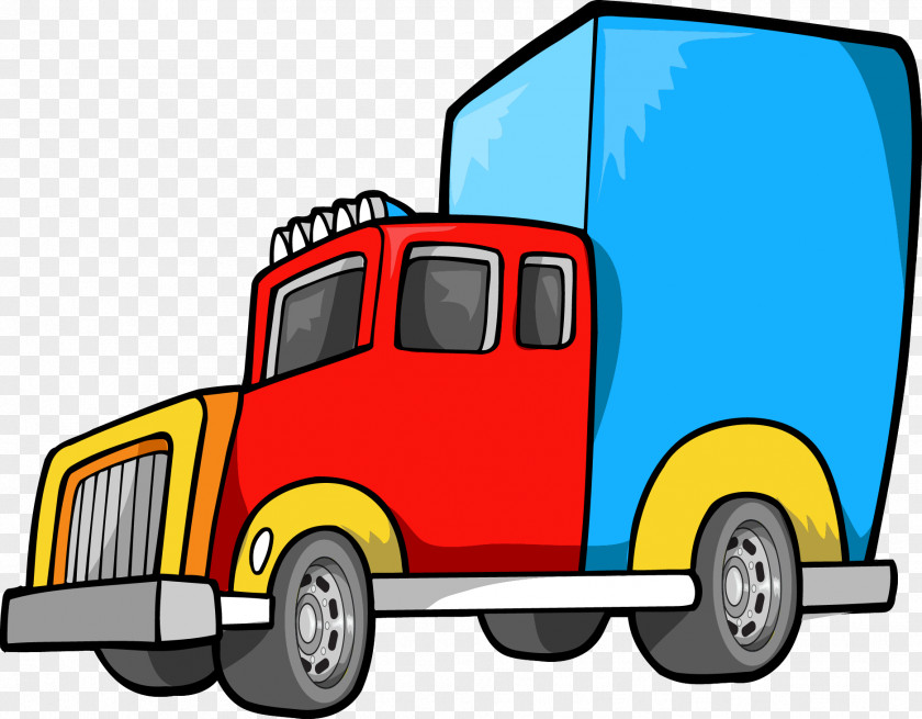 Vector Cartoon Truck Automotive Design PNG