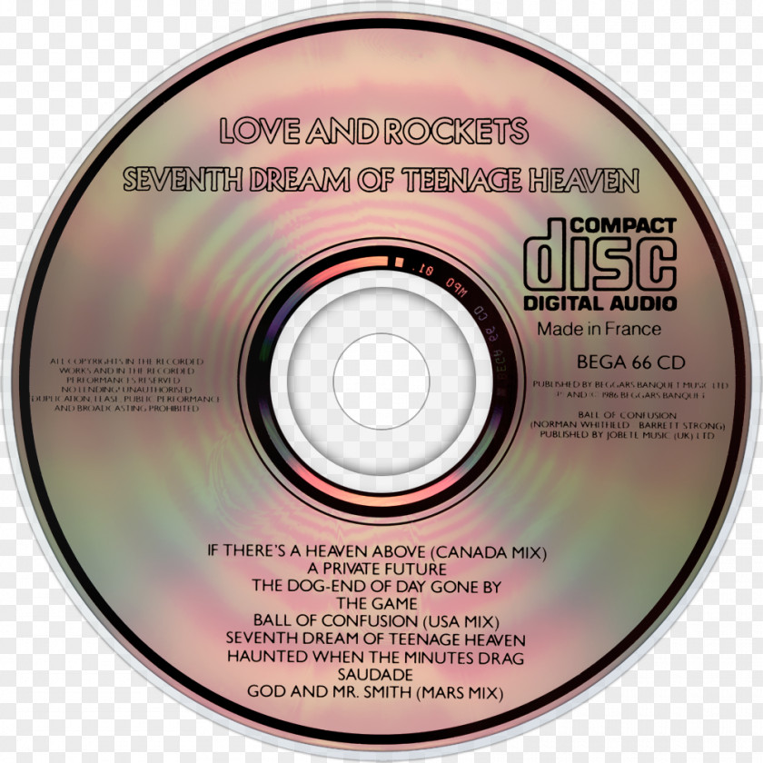 7th Heaven Compact Disc Love And Rockets Seventh Dream Of Teenage Disk Image Digital Data PNG