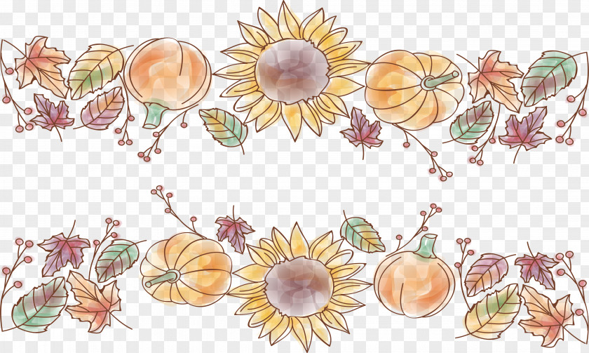 Hand Painted Sunflower, Pumpkin, Maple Leaf Title Box Download PNG