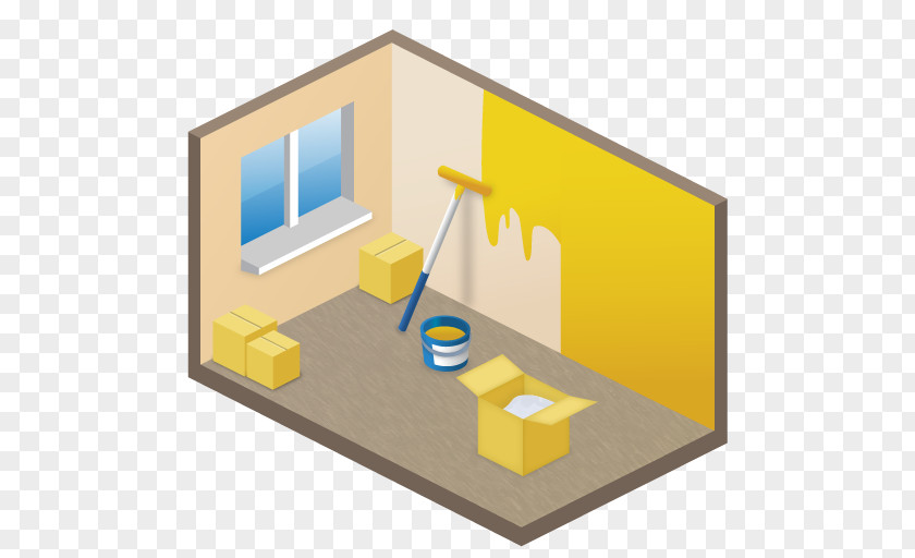 New Room Angle House Material Yellow PNG