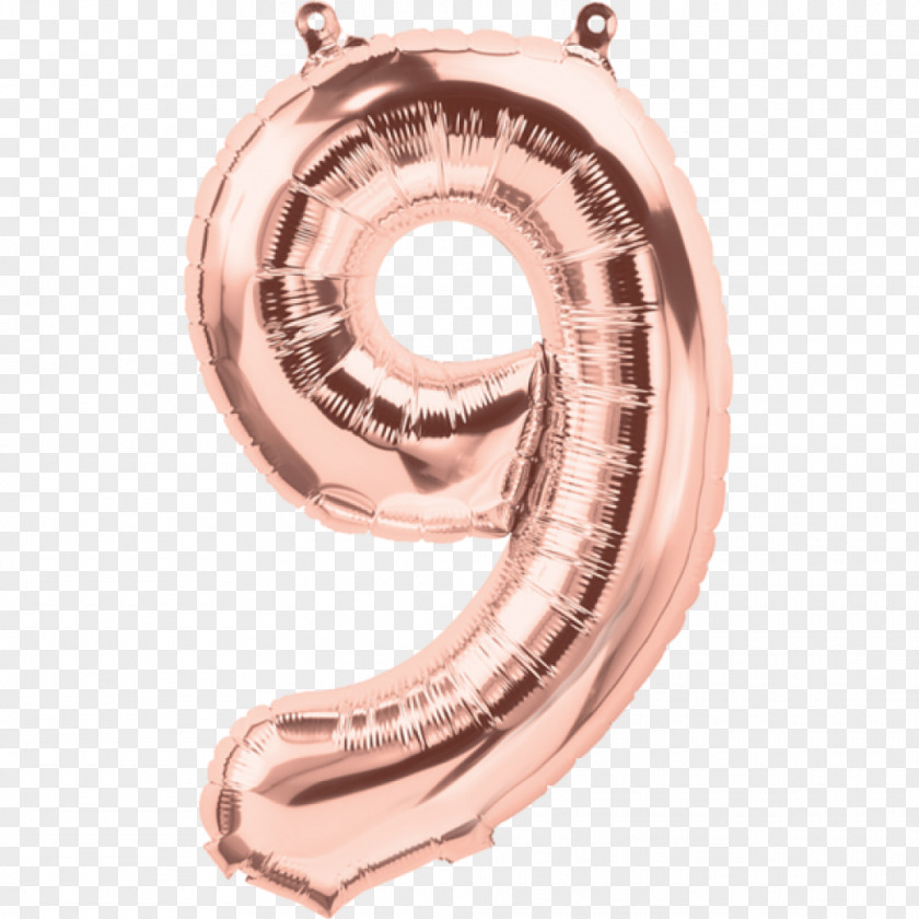 Balloon Rose Gold Number Inch PNG