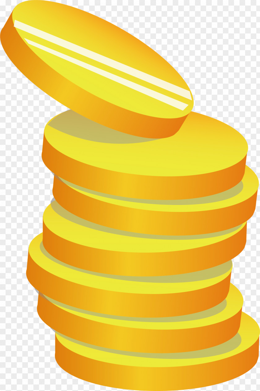 Gold Vector Element Drawing Cartoon Coin PNG