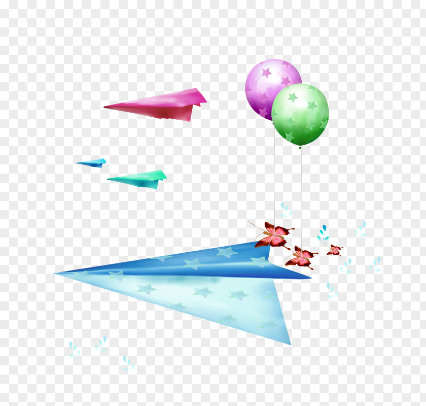 Color Paper Airplanes And Balloons Airplane Flight Helicopter Child PNG