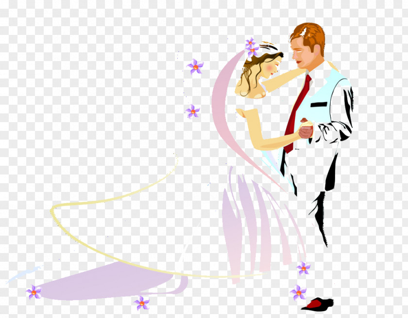 Cartoon Wedding Drawing PNG