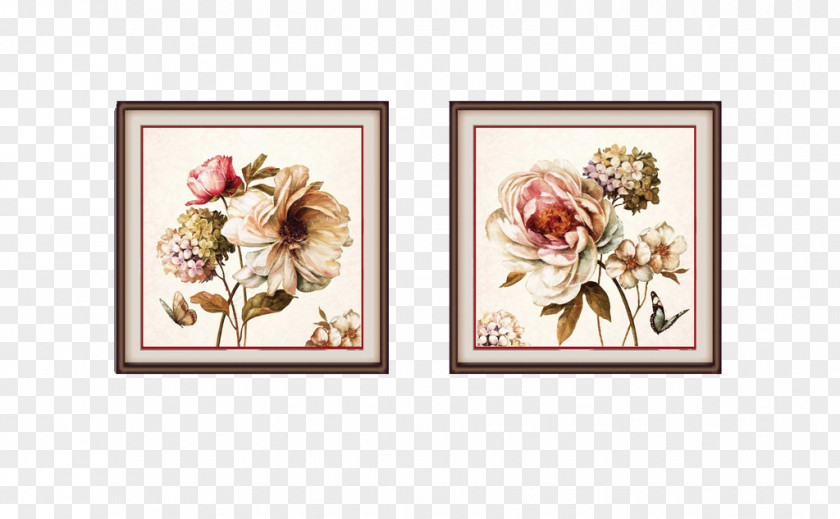 European Style Peony Flower Paintings Canvas Print Oil Painting Printmaking PNG