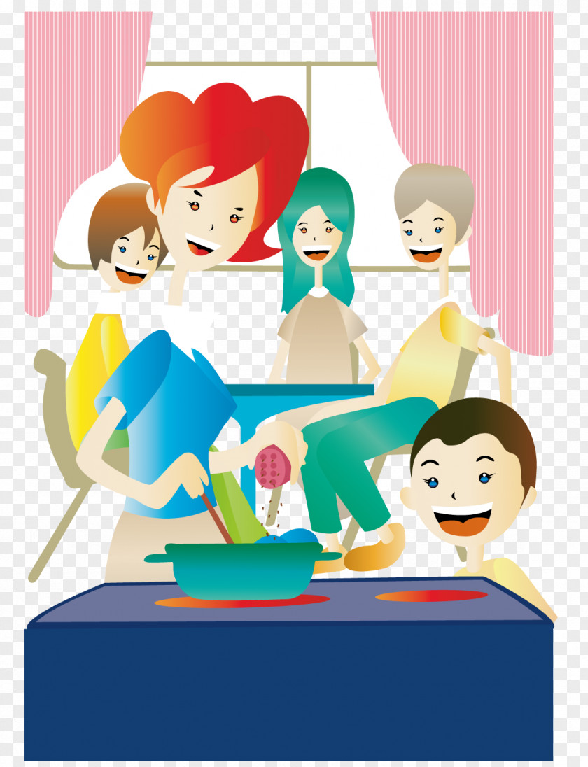 Family To Eat Housewife Illustration PNG