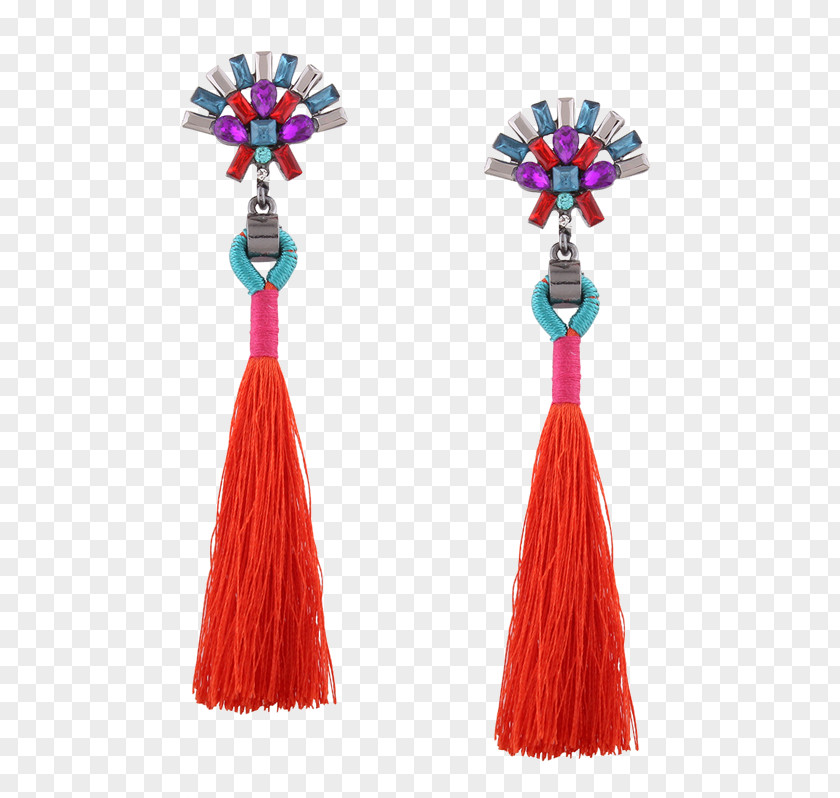 Red Geometric Earring Jewellery Tassel Clothing Accessories PNG