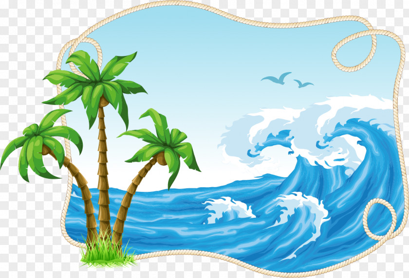Coconut Tree Vector Material Decorative Patterns Free Buckle PNG