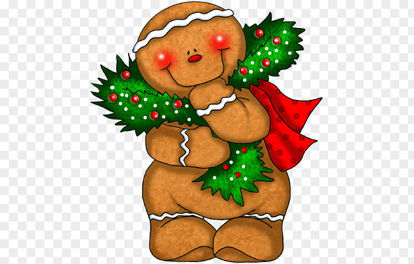 Cute Bear Ginger Snap Candy Cane Gingerbread Man Christmas PNG