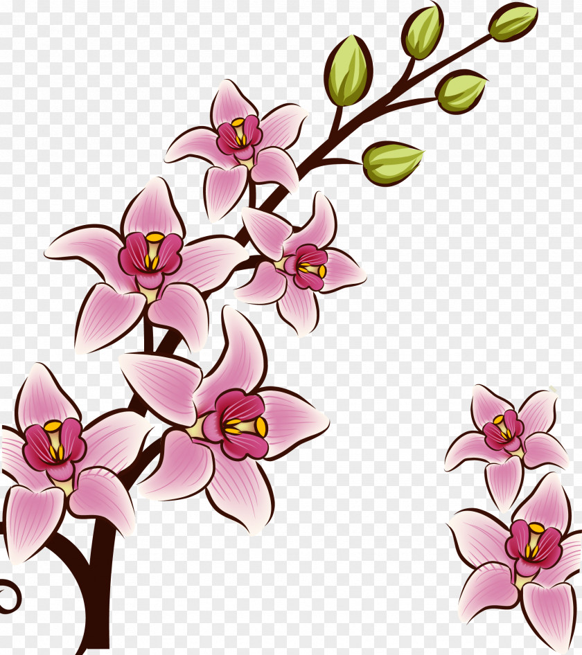 Hand-painted Lily Vector Material Drawing Flower Euclidean Illustration PNG