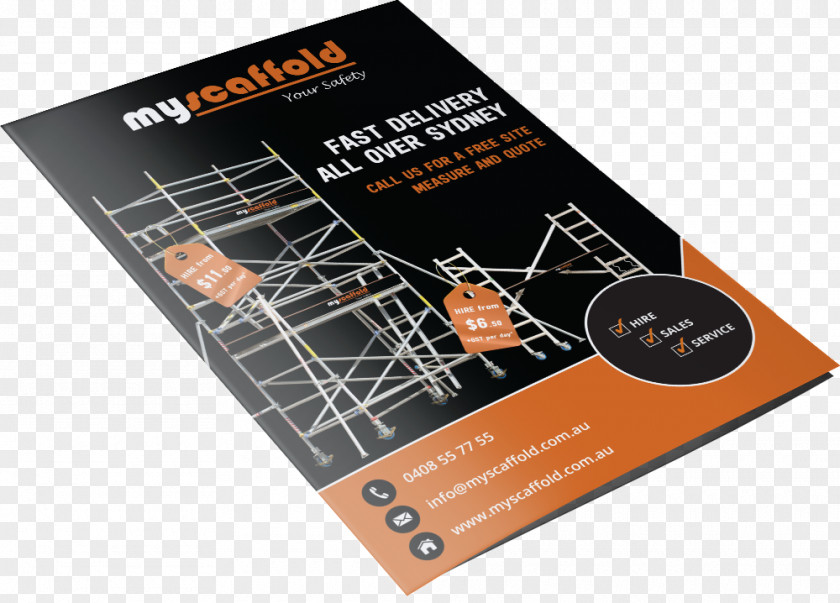 Pamphlet MYSCAFFOLD Scaffolding Advertising Brand PNG