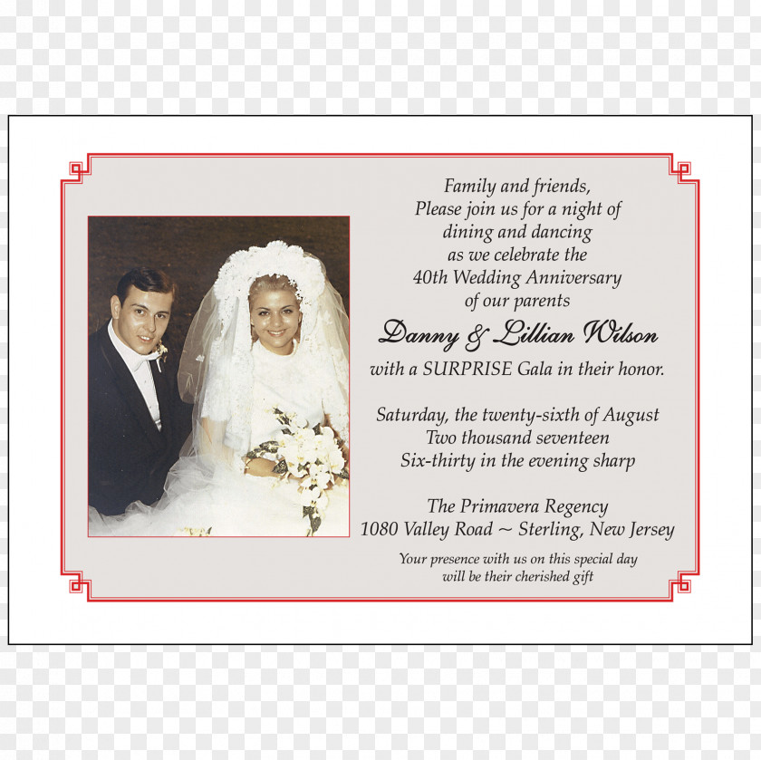 Wedding Invitation Anniversary Party PNG