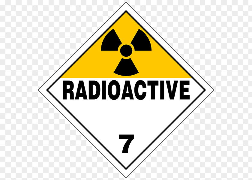 HAZMAT Class 7 Radioactive Substances Dangerous Goods Placard Decal Sticker PNG