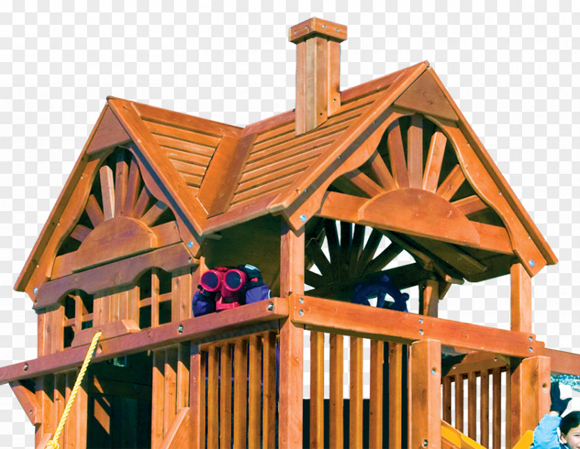 Wooden Playground Fort Outdoor Playset Swing House Backyard Playworld PNG
