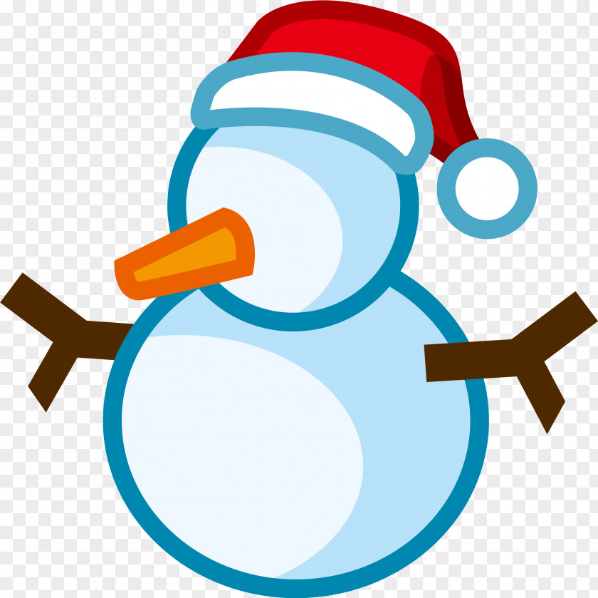Little Fresh Blue Snowman Christmas Icon PNG