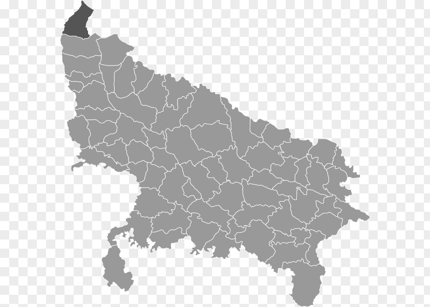 Map Uttar Pradesh Vector PNG