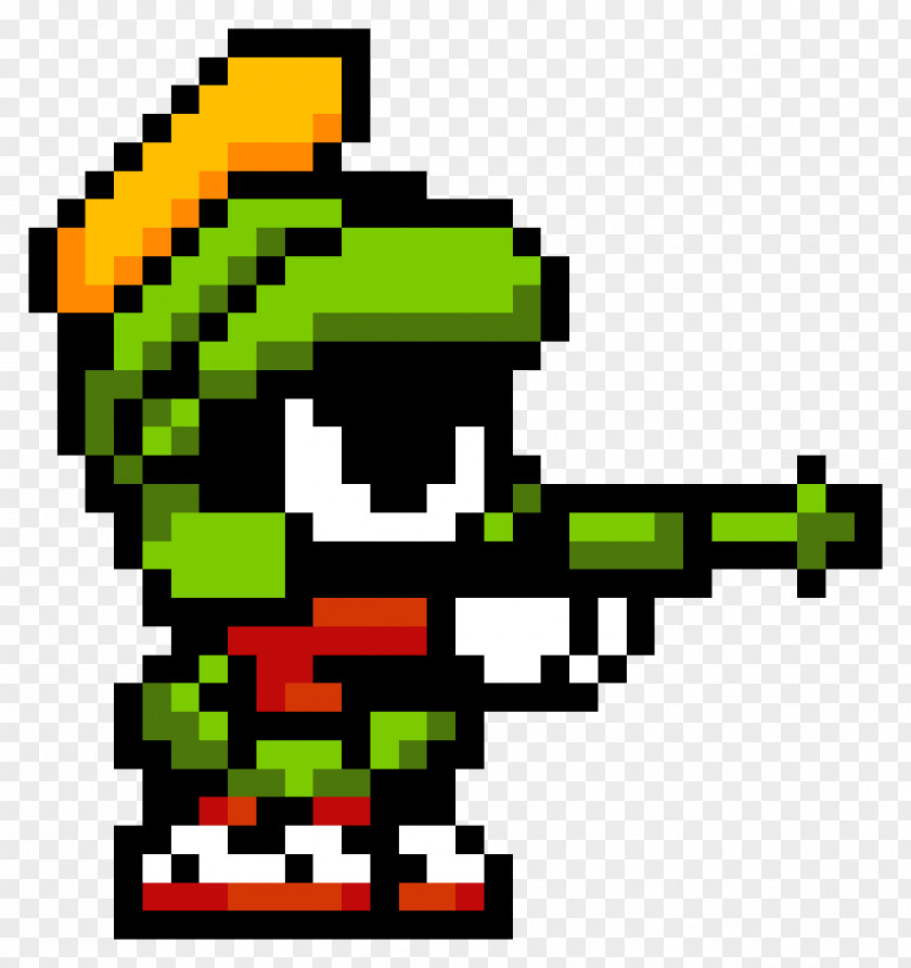 Pixel Marvin The Martian Looney Tunes Art Bead PNG