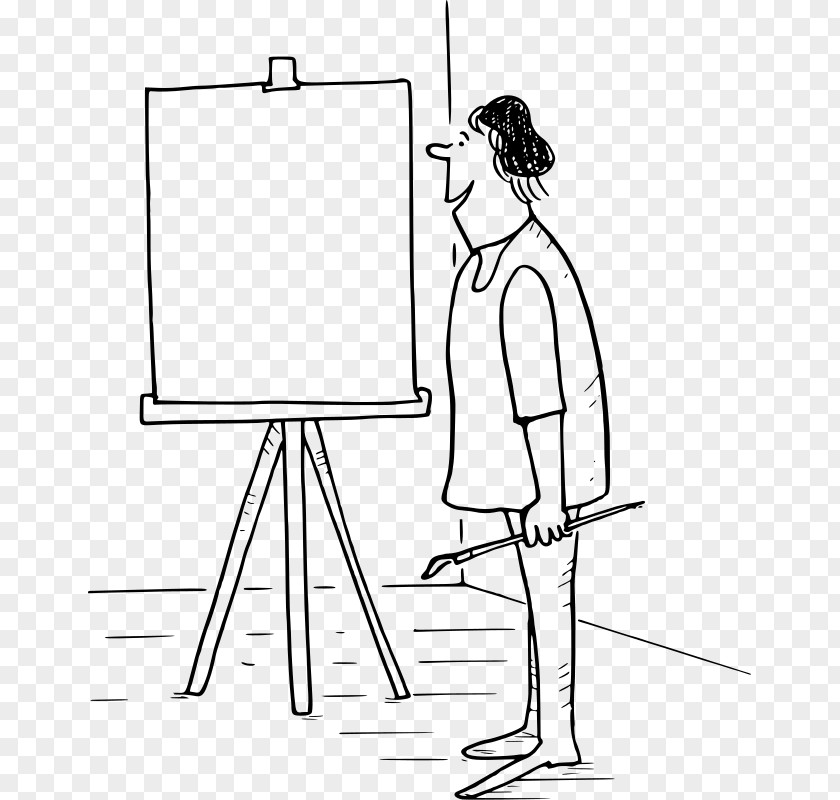 Canvas Easel Drawing Line Art Painting Clip PNG