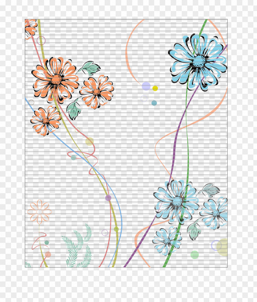 Line Pattern Floral Design Motif PNG