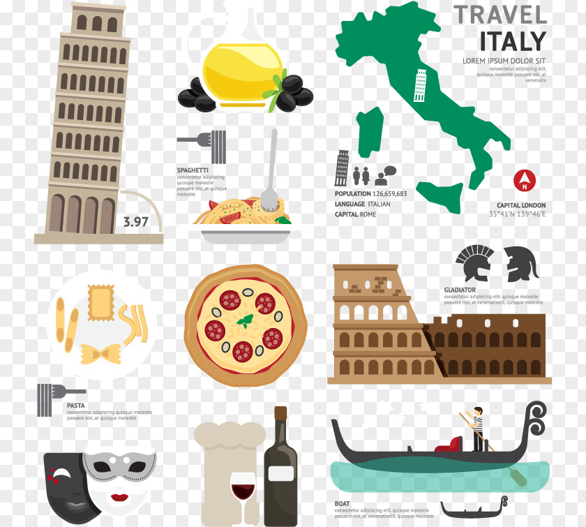 Flat TravelItaly Italy Stock Photography Royalty-free Illustration PNG