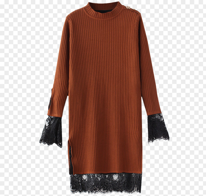 Knit Sweater Dresses Sleeve Dress Lace Clothing PNG