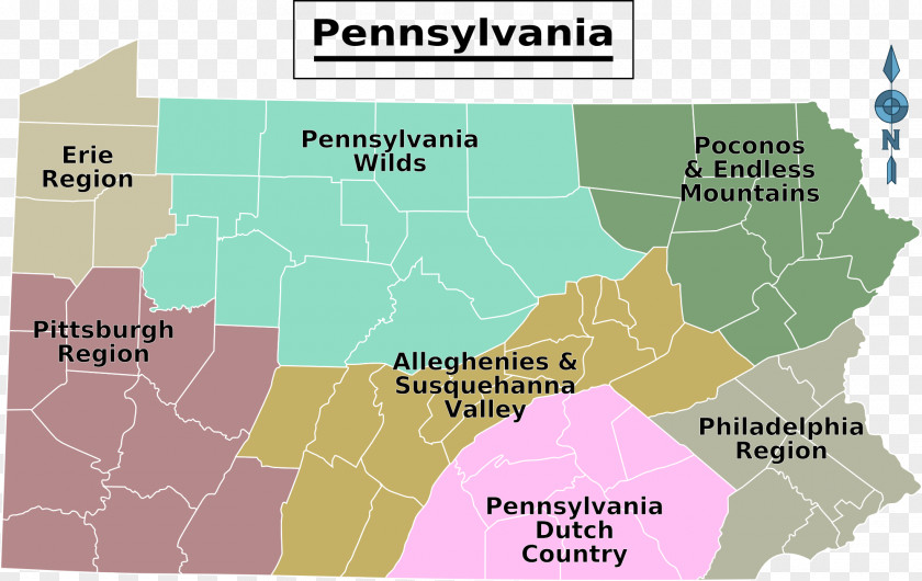 Pennsylvania Regions Of Phoenixville Pocono Mountains Map PNG
