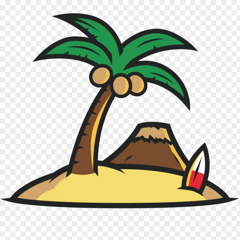 Vector Illustration Painting Coconut Tree Arecaceae PNG
