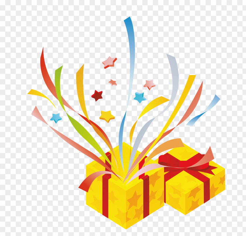 Vector Open Gift Box Surprise Computer File PNG