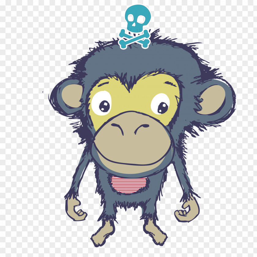 Cute Little Monkey T-shirt Cartoon Illustration PNG