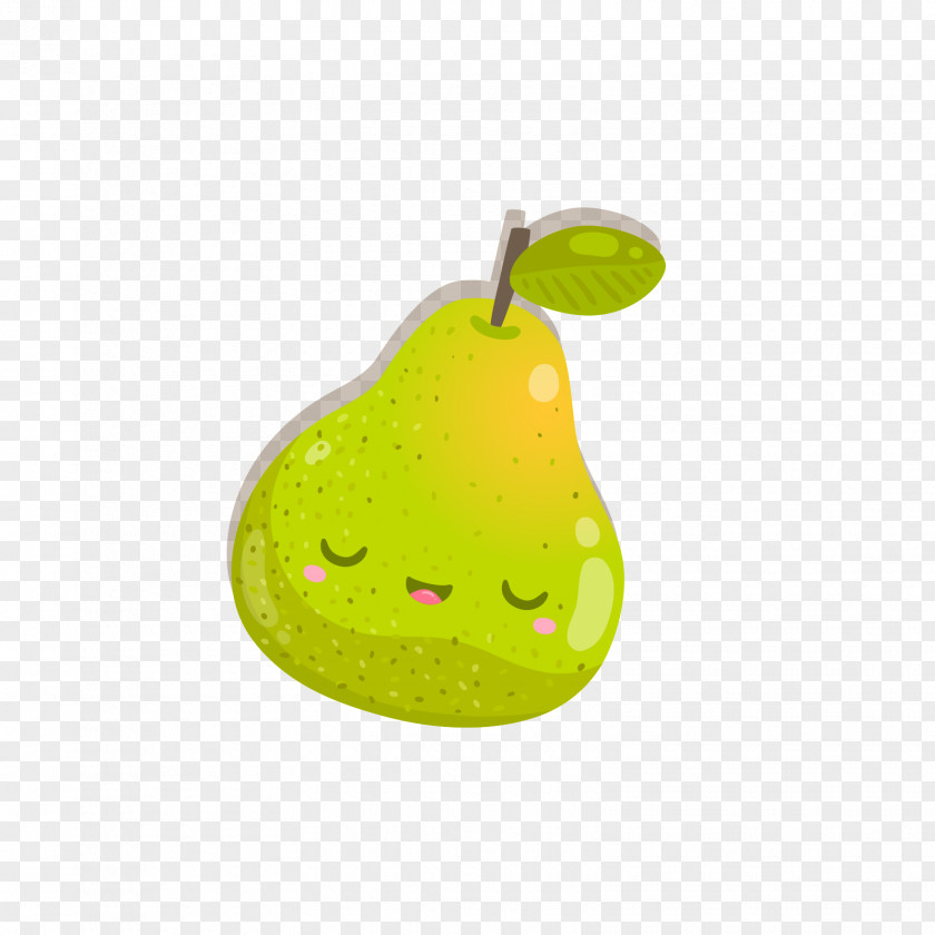 Green Pear Cartoon Expression PNG