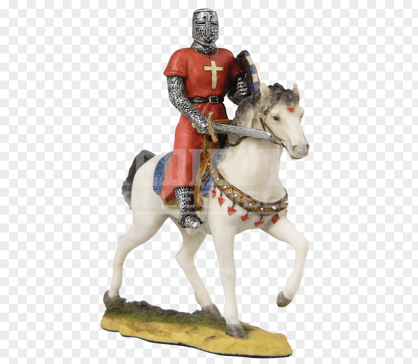 Knight Horse Statue Crusades Figurine PNG