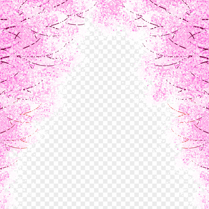 Purple Fresh Cherry Tree Decoration Pattern Blossom PNG