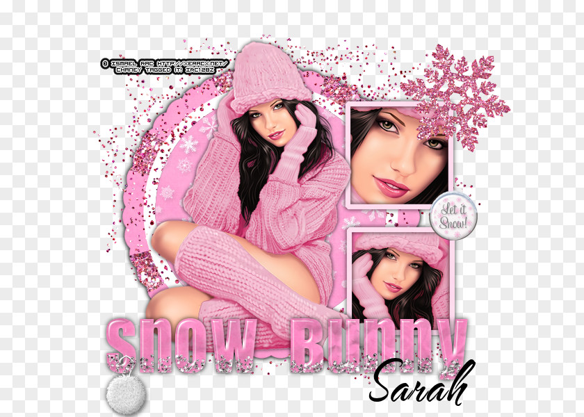 Snow Bunny Hair Coloring Album Cover Photomontage Font PNG