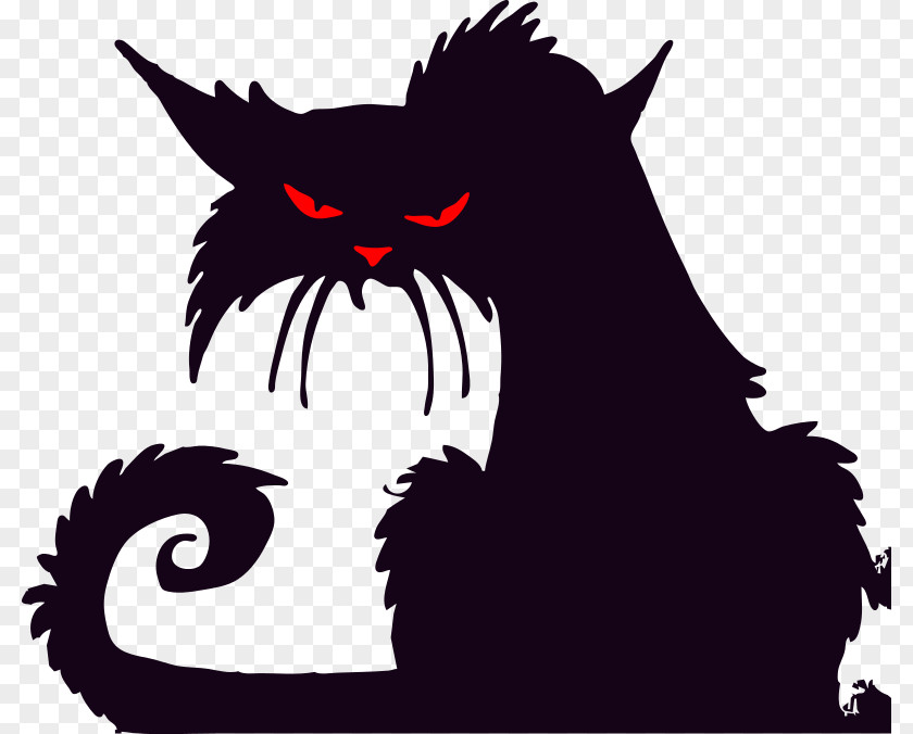 Ferocious Cat Halloween Silhouette Clip Art PNG