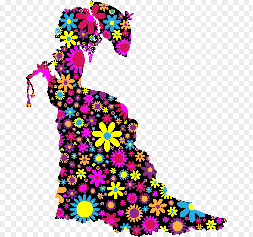 Women Day Floral Silhouette Clip Art PNG