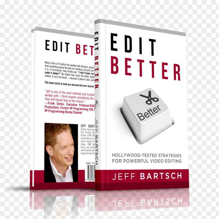 Book Front Edit Better: Hollywood-Tested Strategies For Powerful Video Editing Two Across PNG