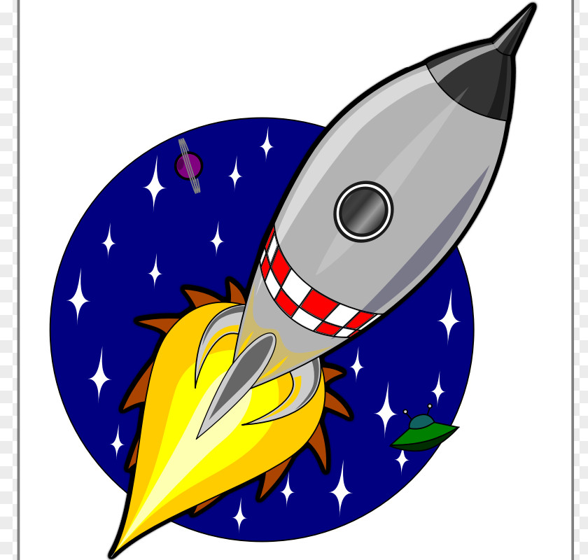 Cartoon Stars Rocket Launch Spacecraft Clip Art PNG