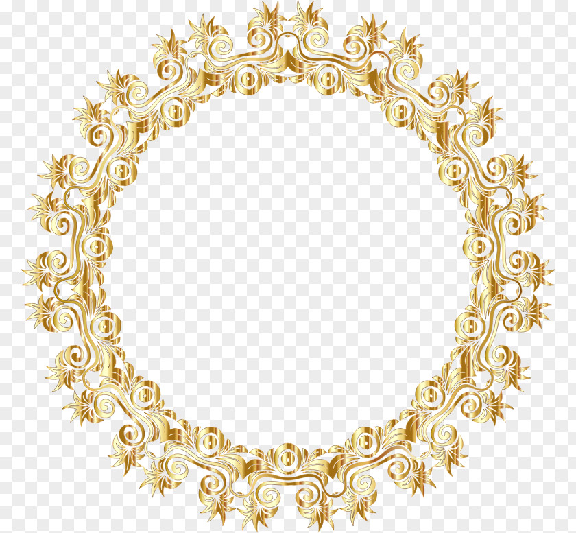 Gold Flower Picture Frames Desktop Wallpaper Clip Art PNG