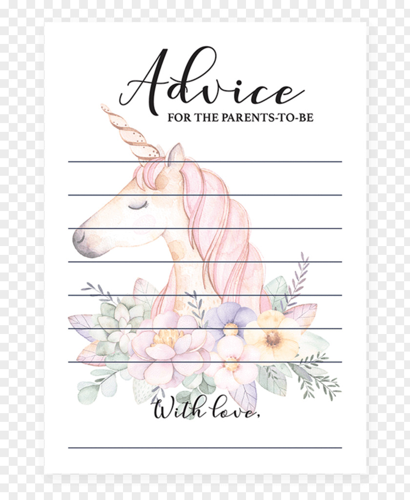 Unicorn Theme Mother Baby Shower Infant Parent Father PNG