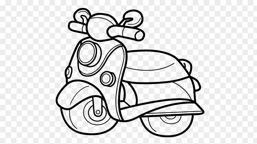 Scooter Car Motorcycle Drawing Coloring Book PNG