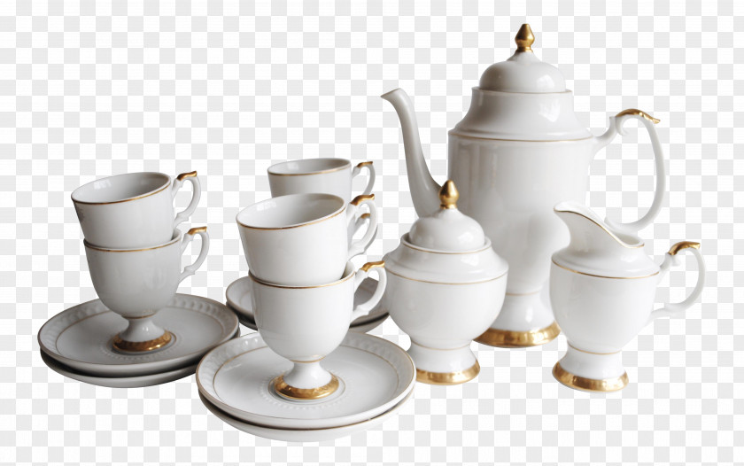 Tea Set Coffee Cup Kettle PNG