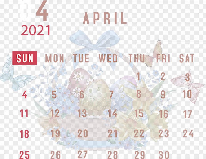 April 2021 Printable Calendar PNG