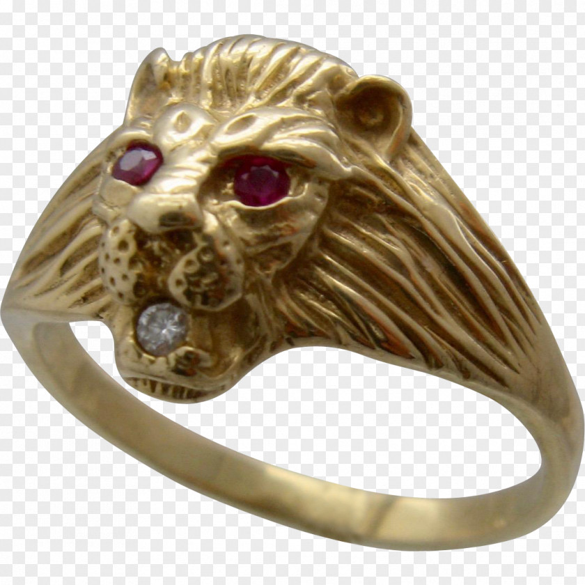 Lions Head Jewellery Silver Ring Gemstone Gold PNG