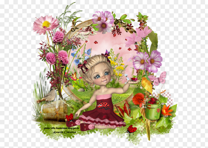 Fairy Floral Design Cut Flowers Illustration PNG