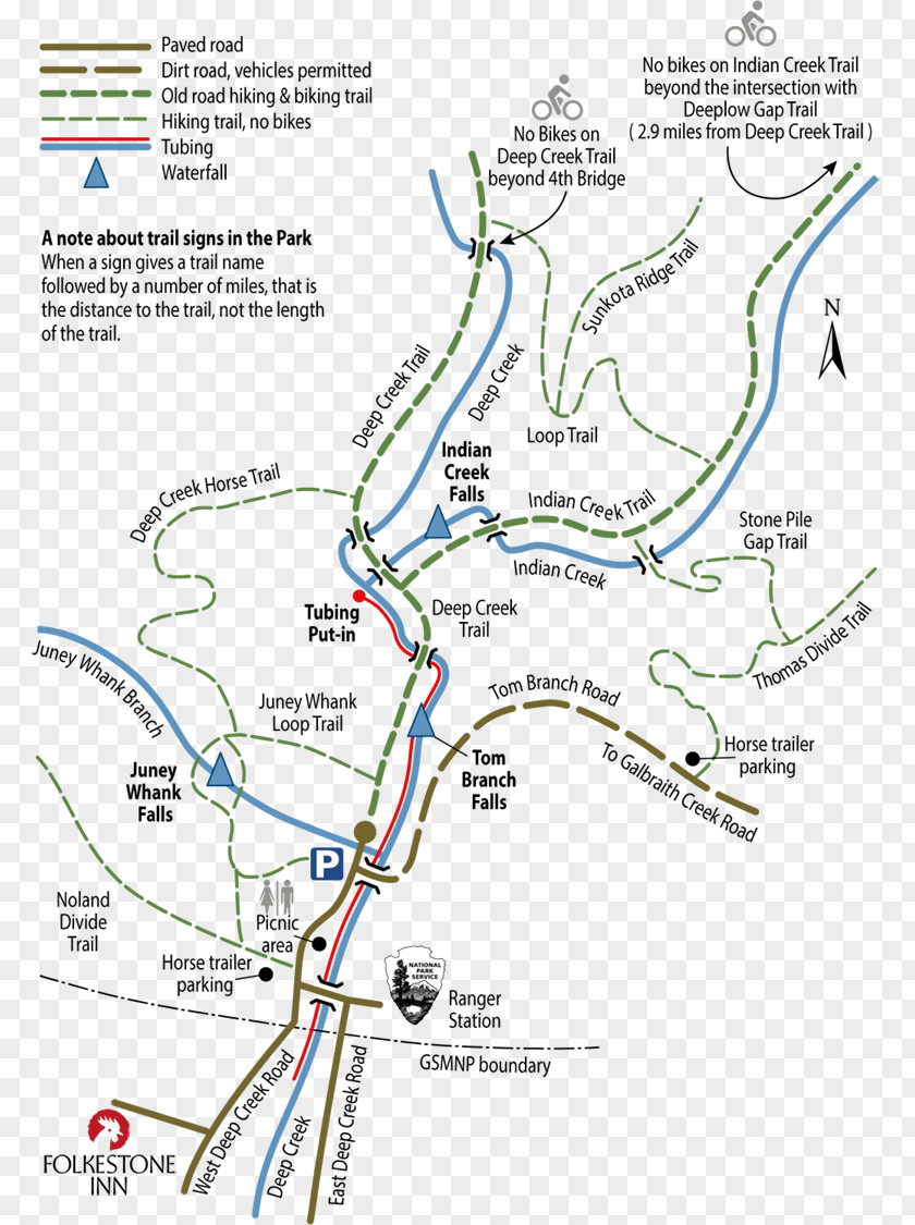 Map Trail West Deep Creek Road Tube Center & Campground PNG