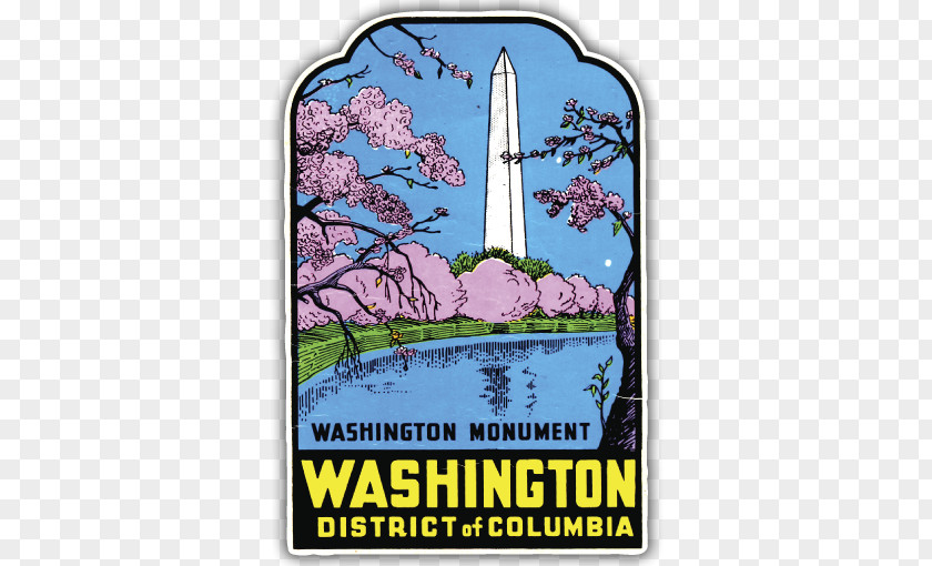 Sticker TRAVEL Washington Monument National Cherry Blossom Festival PNG