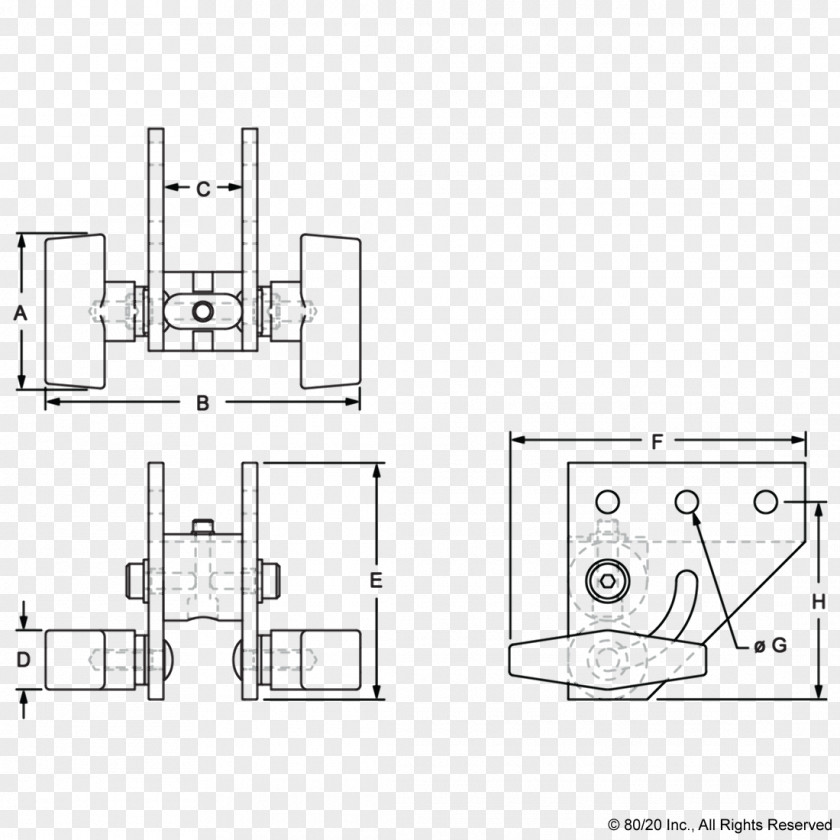 Three Dimensional Technical Drawing Handle Bracket PNG