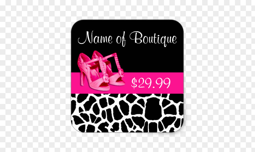 Personalized Fashion Business Cards Pink High-heeled Shoe Printing Sticker PNG